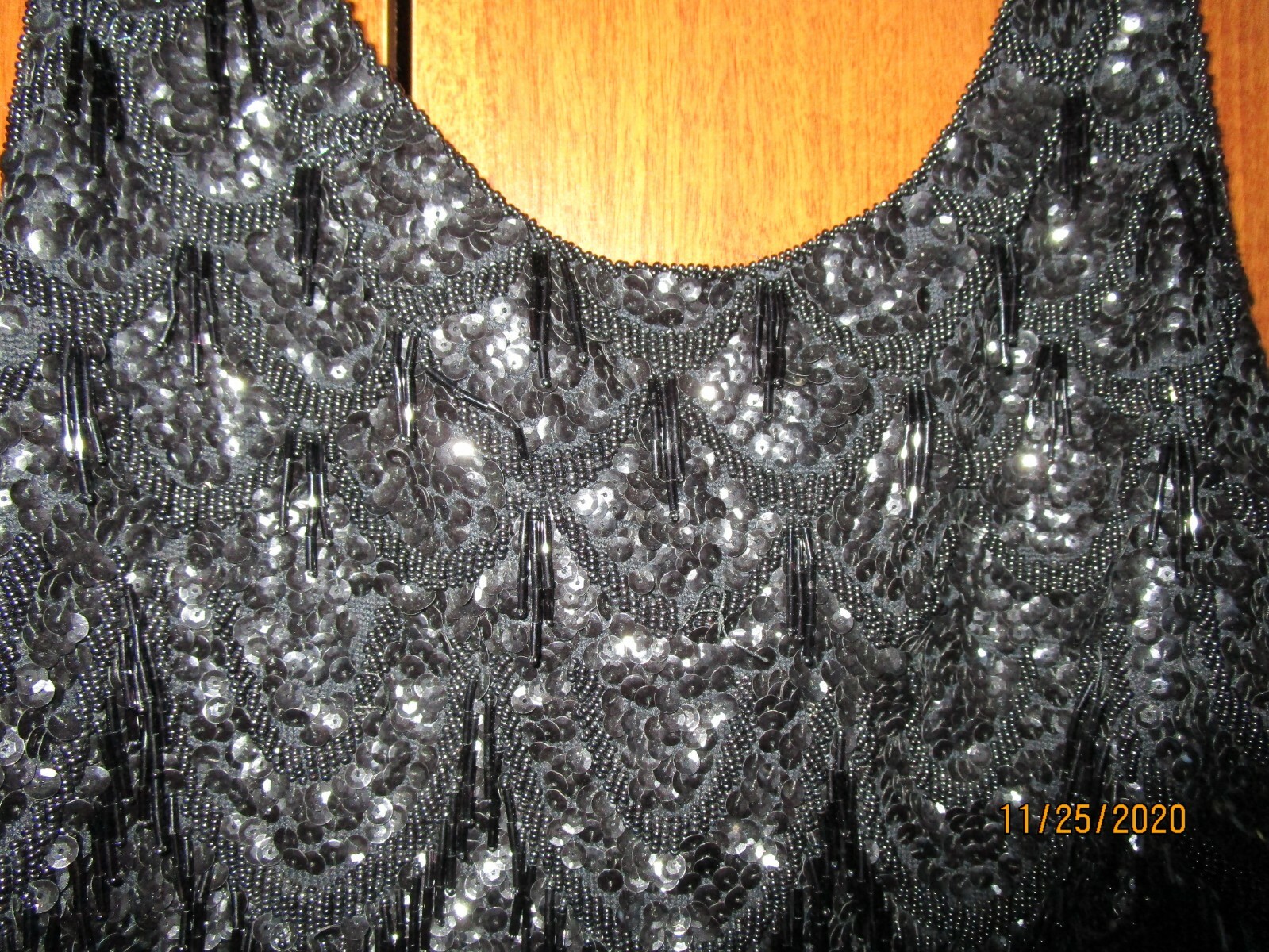 Vintage Beaded Evening Sleeveless Top Tank Sz Small Bust 37 Length 19.5 in