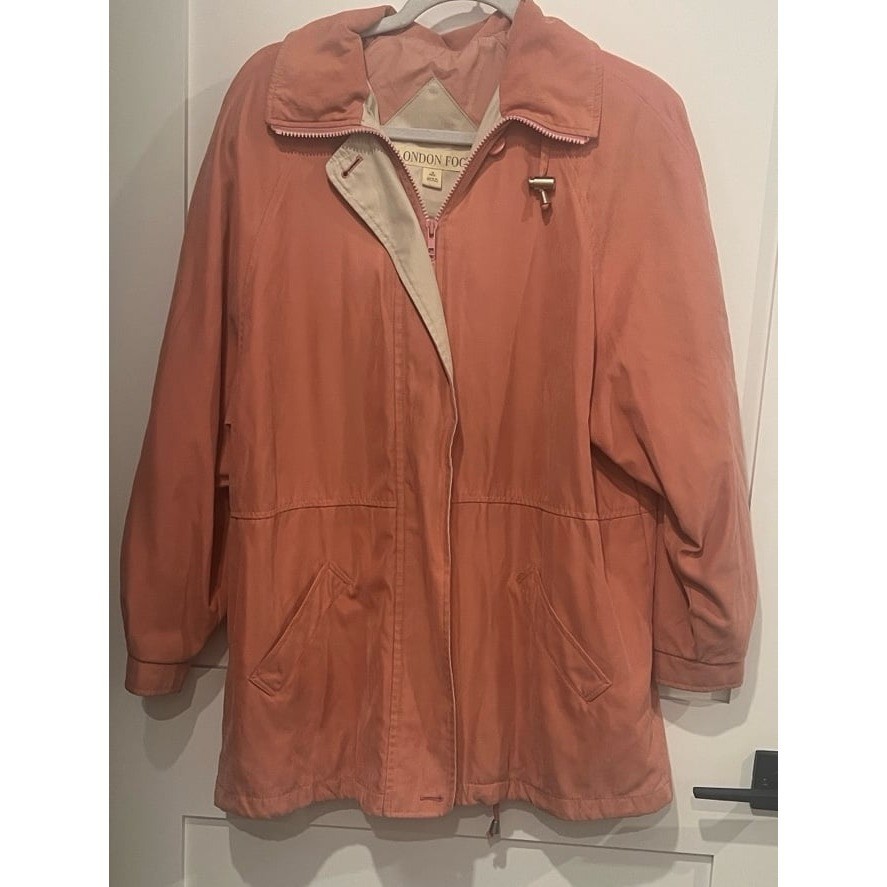 Vintage London Fog Women’s Coral Utility Jacket with Zip and Pockets