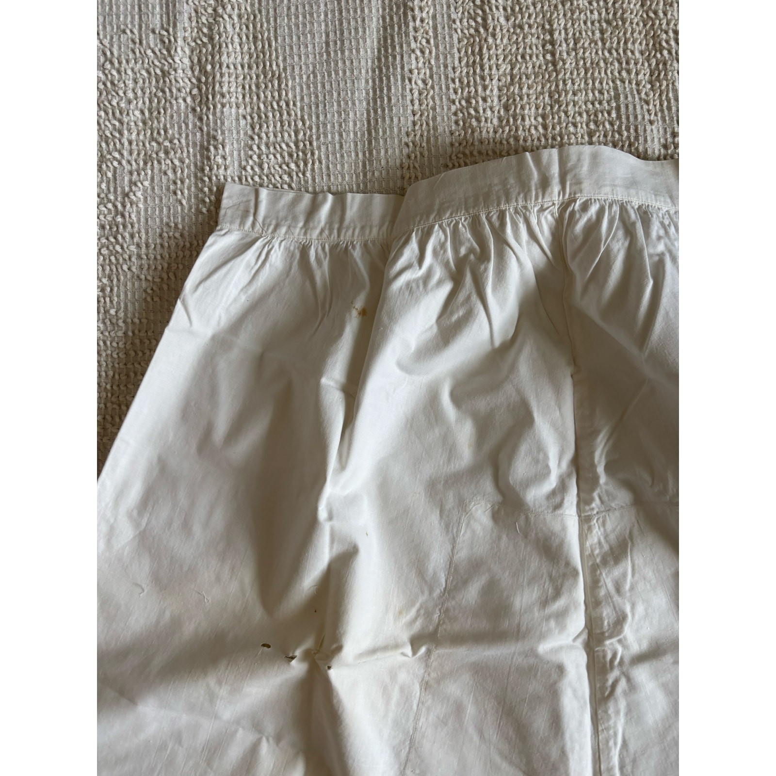 Antique 1910s Edwardian Pantaloons Closed Crotch Cotton Lace Wounded Bird
