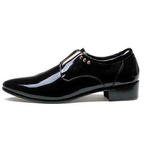 Men’s British High-Gloss Patent Leather Dress with Pointed Toe Banquet Shoes