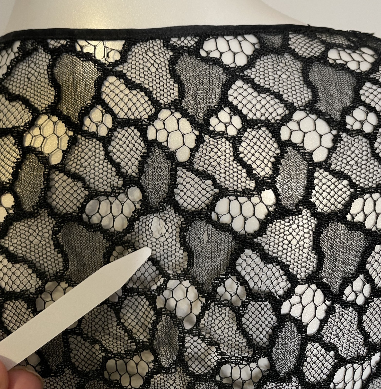 Antique 20s 30s Black Lace Top S M Overlay Flutter Sleeves Tie Evening Art Deco
