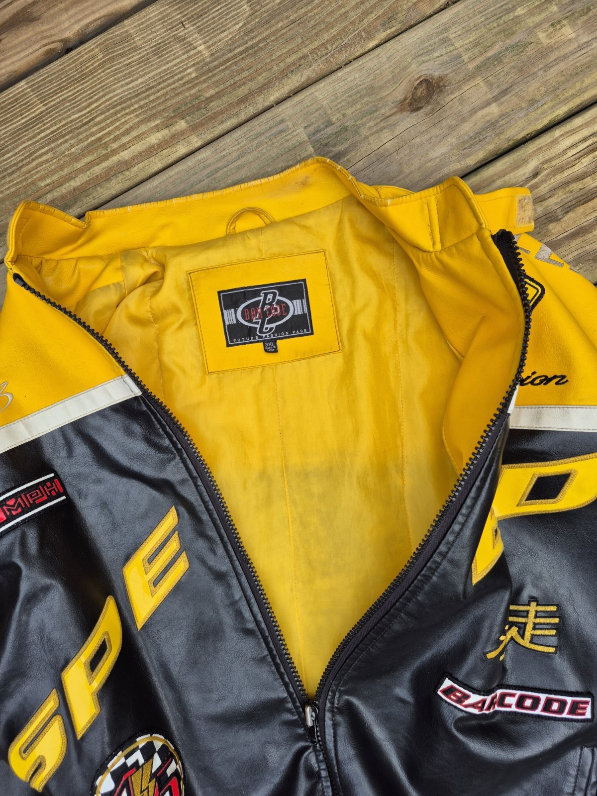 3XL Champion Japanese Barcode Racing Jacket 2000 Cup Men’s 3 X-Large Vtg Bomber