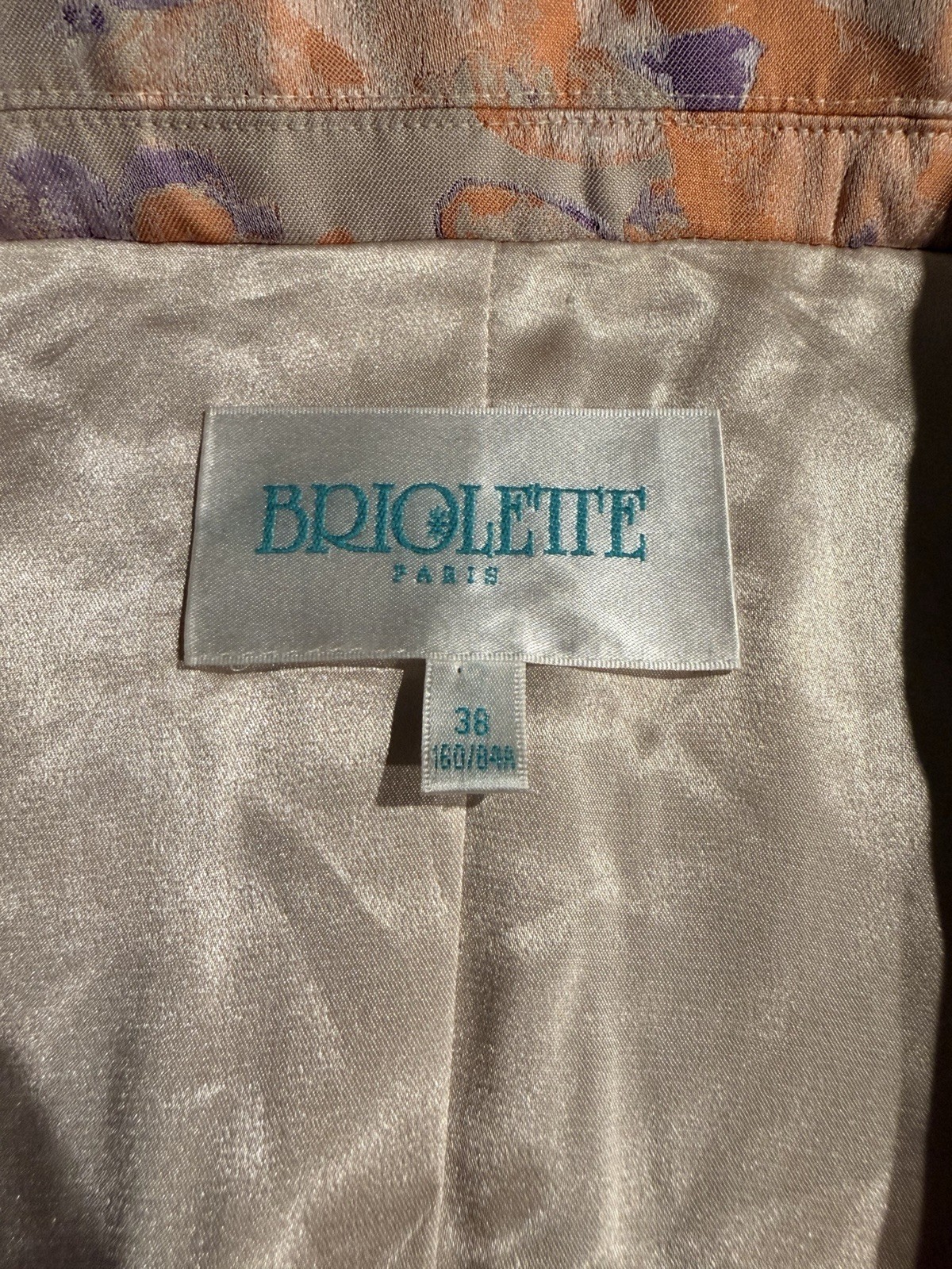 Briolette Paris Silk Brocade Trapeze Opera Coat Swing Jacket Couture Vintage S