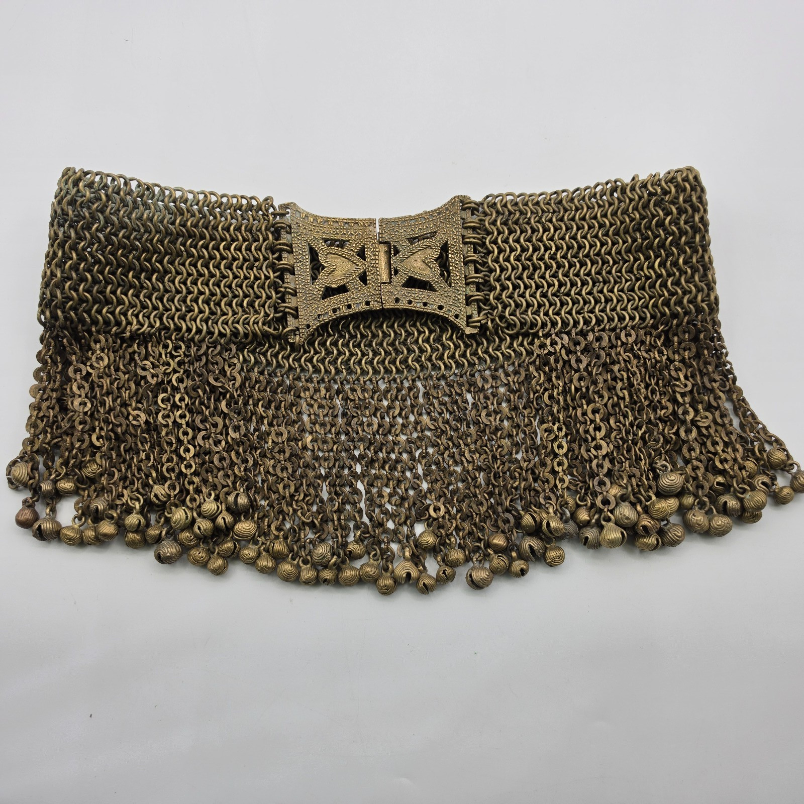 Vintage T’boli Tribe Brass Belt W/ Bells Handmade Philippines South Cotabato 29″