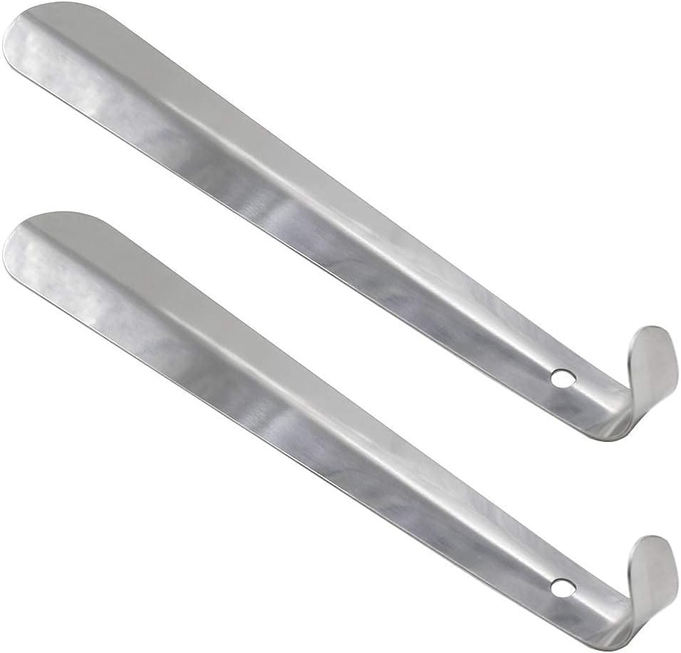 Metal Shoe Horn Long Handle, 12 Inch Long Handled Stainless Steel Shoe Horn for