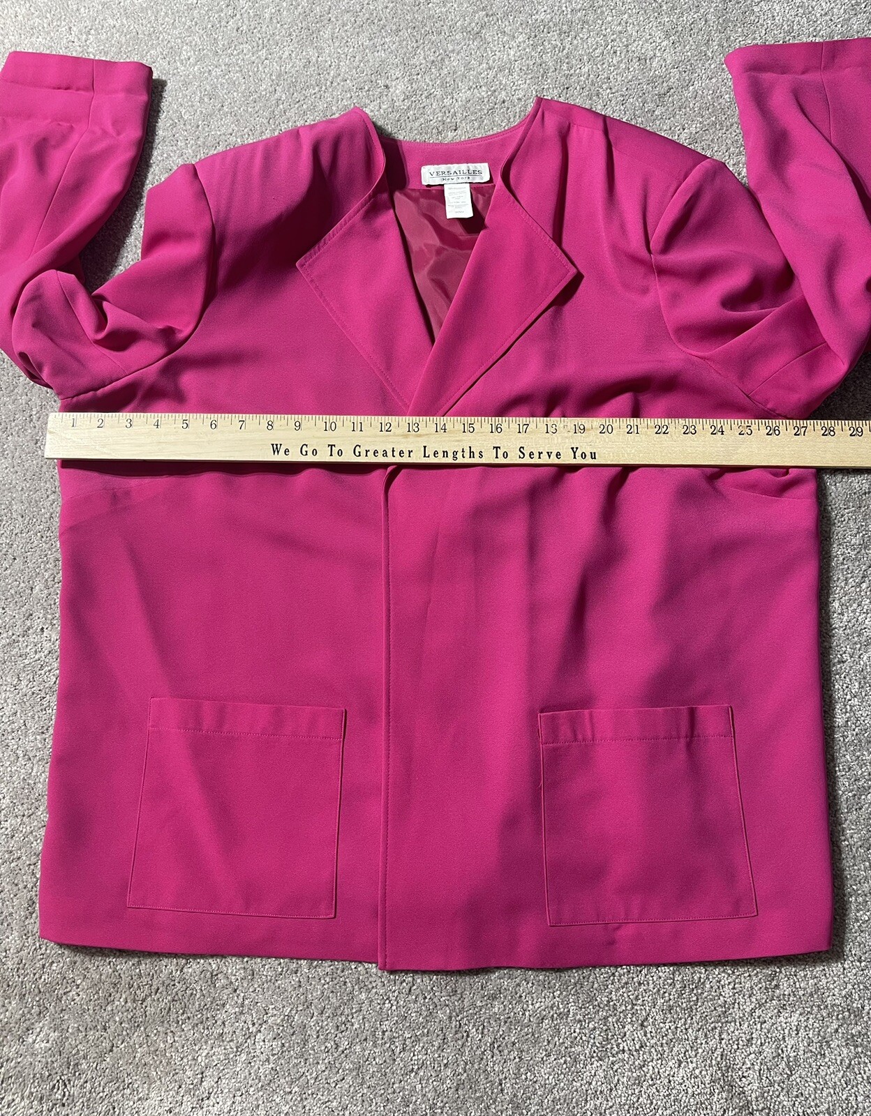 Vintage 80s Womens Plus 30W Top Blazer Shoulder Pads Hot Pink Tropical Floral