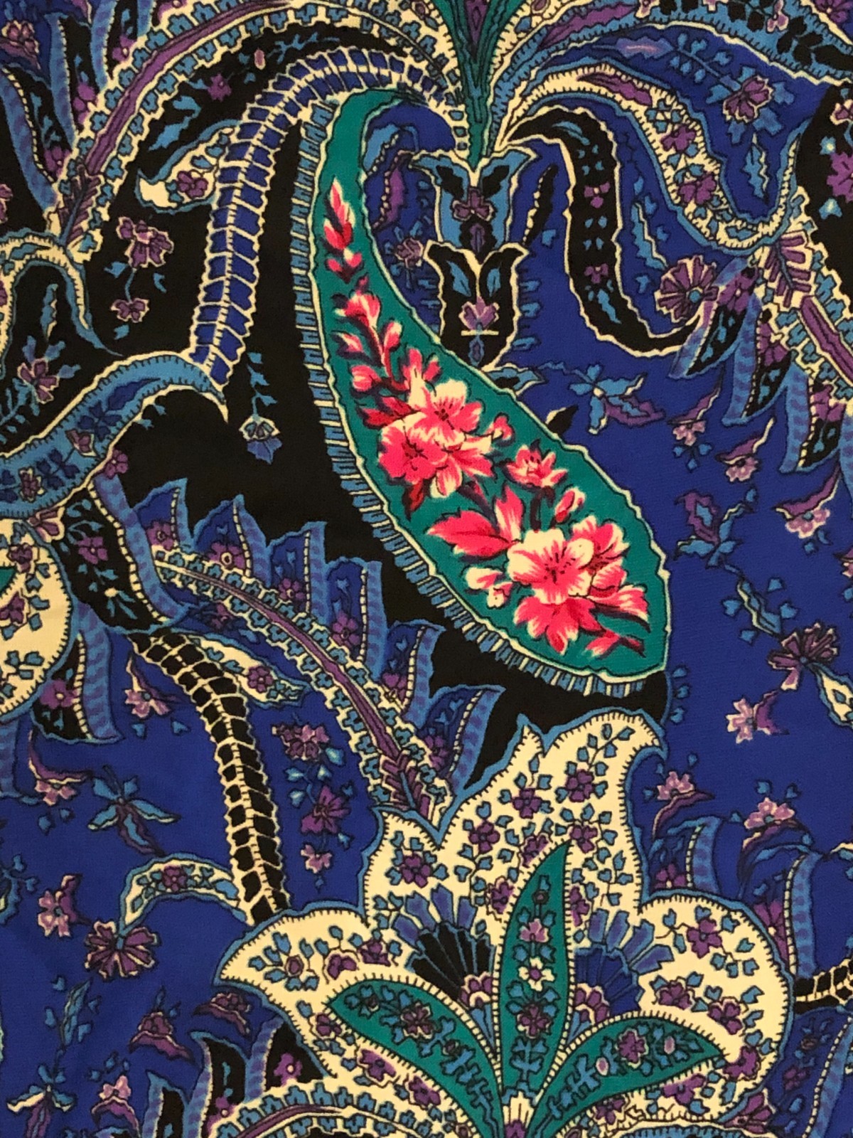 Vintage K.C. Kelly Size 8 Paisley Blouson Dress Short Sleeves Sheer EUC